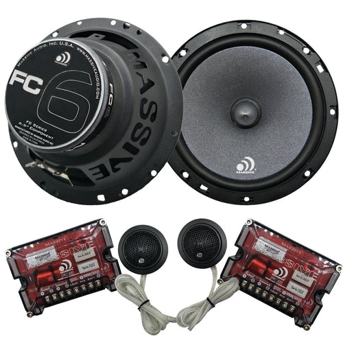 Audio Massive FC6 6.5" | 2-Way Component Speakers – 250W Peak Power, 4 Ohm, Shallow Mount Car Audio System with Tweeters & Crossovers – Premium Sound Upgrade for Cars & Trucks