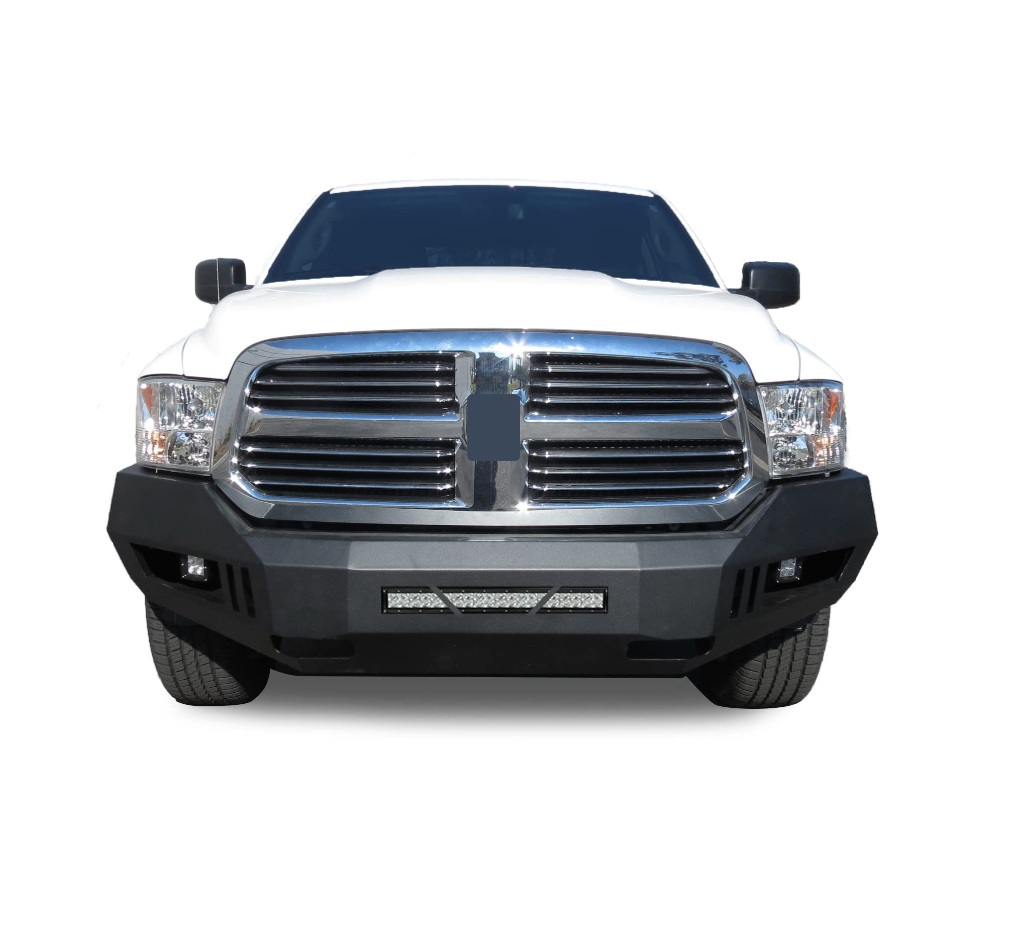 Heavy Duty Black Horse Armour Front Bumper w/ 20in LED Light Bar, 2 Sets of 4in Cube Lights, Black Compatible with 2019-2024 Ram 1500 Classic/2013-2018 Ram 1500(Excl.Rebel & Warlock Trims)