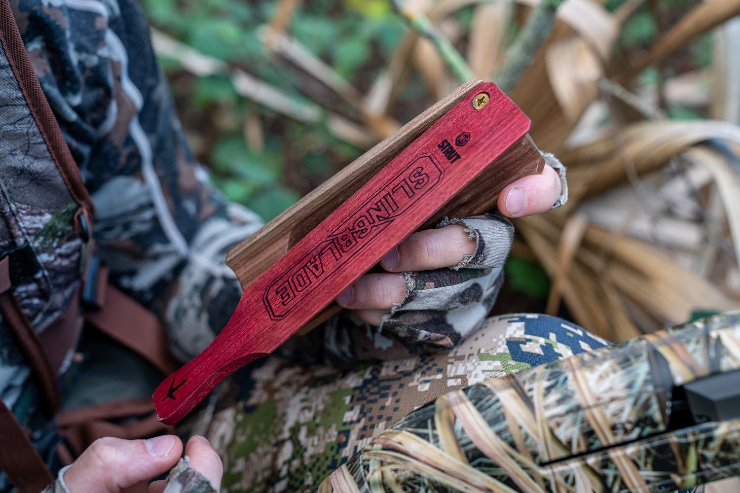 Hunters Specialties Slingblade HS Strut Turkey Clucks Cutts Yelps Purrs High Pitch Hunting Single-Sided Box Call, Brown