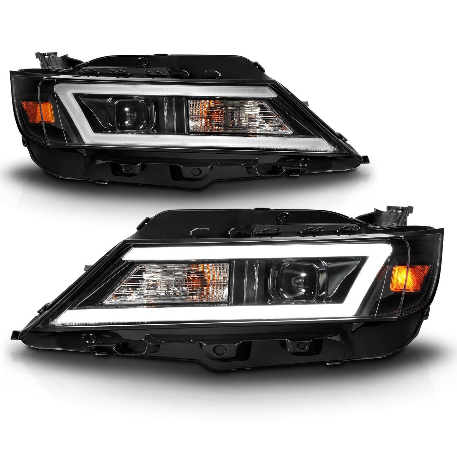 14-20 Chevrolet Impala Anzo Square Projector LED Bar Headlights w/Black Housing