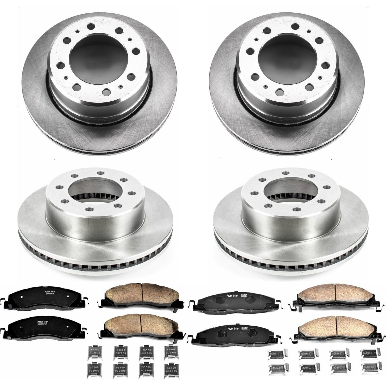 Power Stop KOE7141 Replacement Brake Kit-OE Front and Rear Brake Rotors & Ceramic Pads For Ram 3500 2013-2018 [Model Specific]