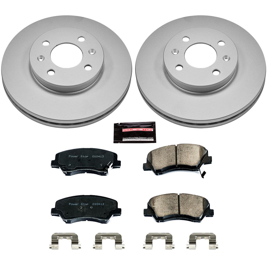 Power Stop Front CRK6508 Z17 Evolution Geomet Coated Brake Kit For Hyundai Accent 2012-2017, Kia Rio 2012-2017 [Model Specific]