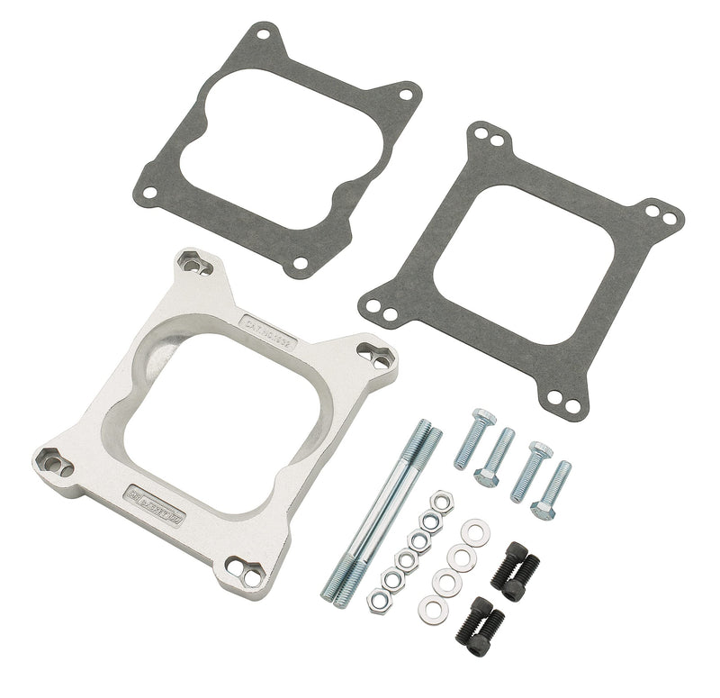 Carburetor Adapter Kit Mr. Gasket 4Bbl To 4Bbl, Silver