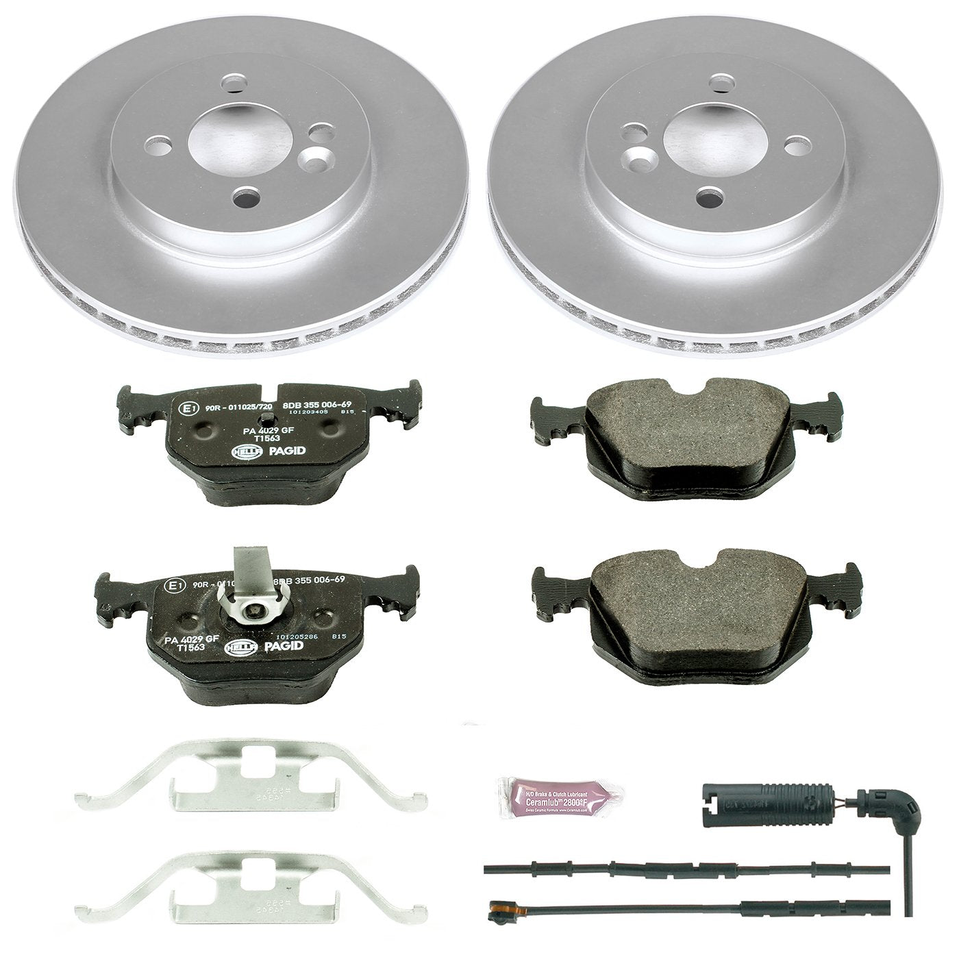 Rear Power Stop ESK5729 Euro-Stop Brake Kit and 1 Rear Sensor Wire For BMW 330Ci 2001-2006, BMW 330i 2001-2005, BMW 330xi 2001-2005 [Model Specific]