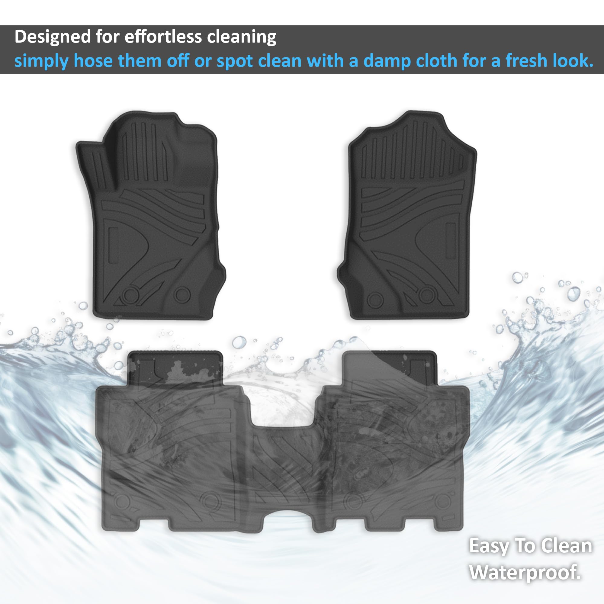 TOTALINER Black Horse Heavy Duty Floor Mat Anti-Skid Black 1.37'' Thickness Compatible with 2021-2025 Ford Bronco-FMFBR22