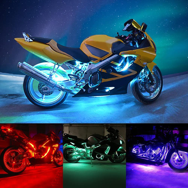 Race Sport Underbody Lighting RGB Multi-Color LED Motorcycle Accent Strip Light Kit RSMCACS