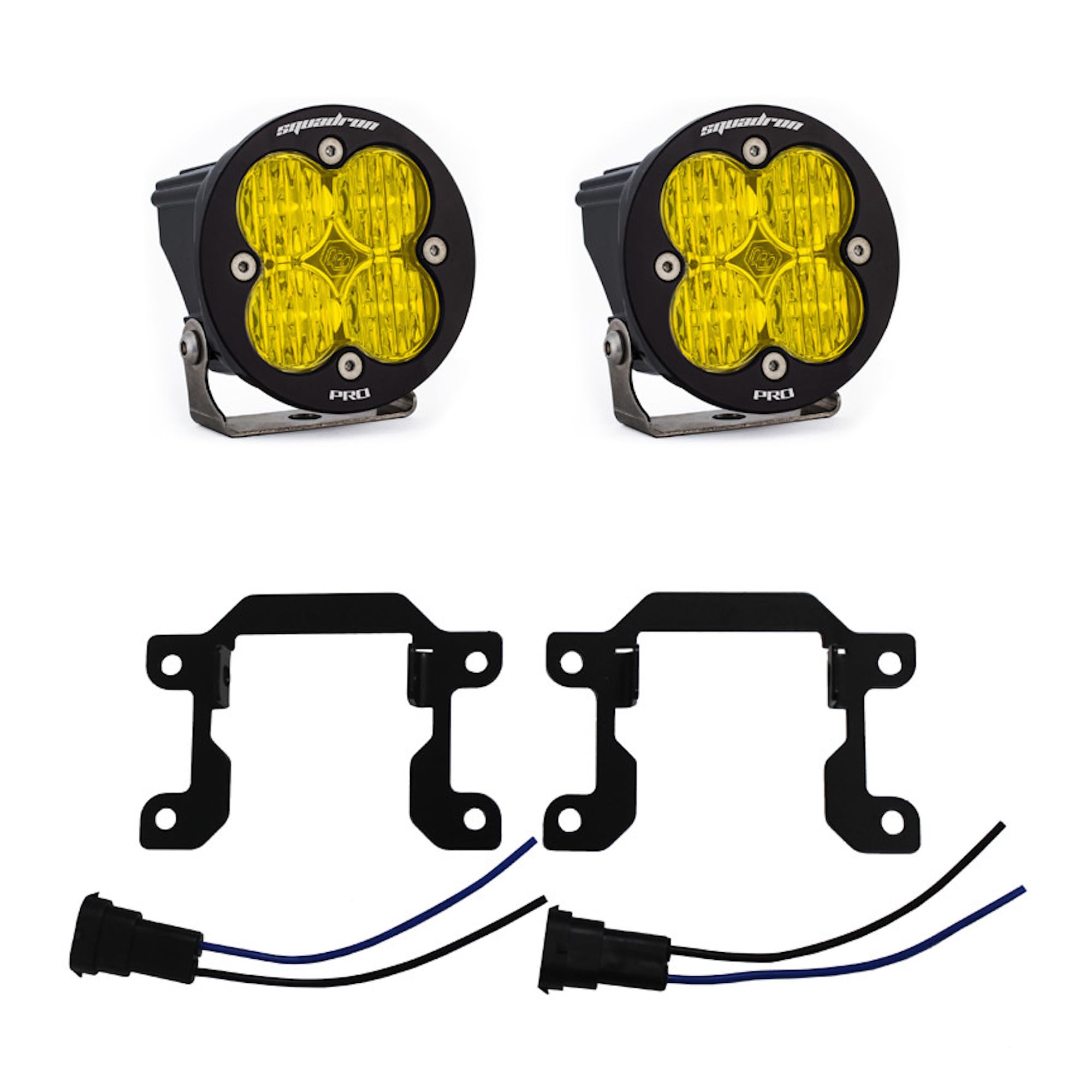 Baja Designs Fog Pocket Squadron Sport LED Light Kit fits Dodge Ram 2500/3500 Big Horn 2019-21 (Wide Cornering; Amber)