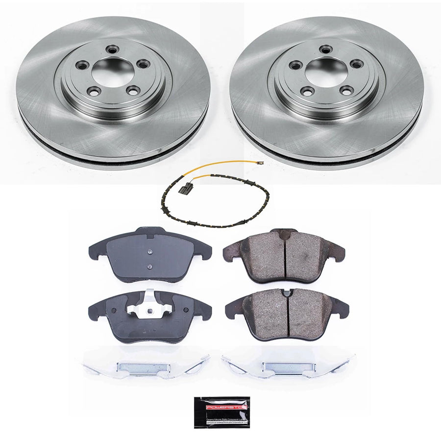 Power Stop KOE7680 Front Replacement Brake Kit-OE Brake Rotors & Ceramic Brake Pads For Jaguar XF 2013-2015 [Model Specific]