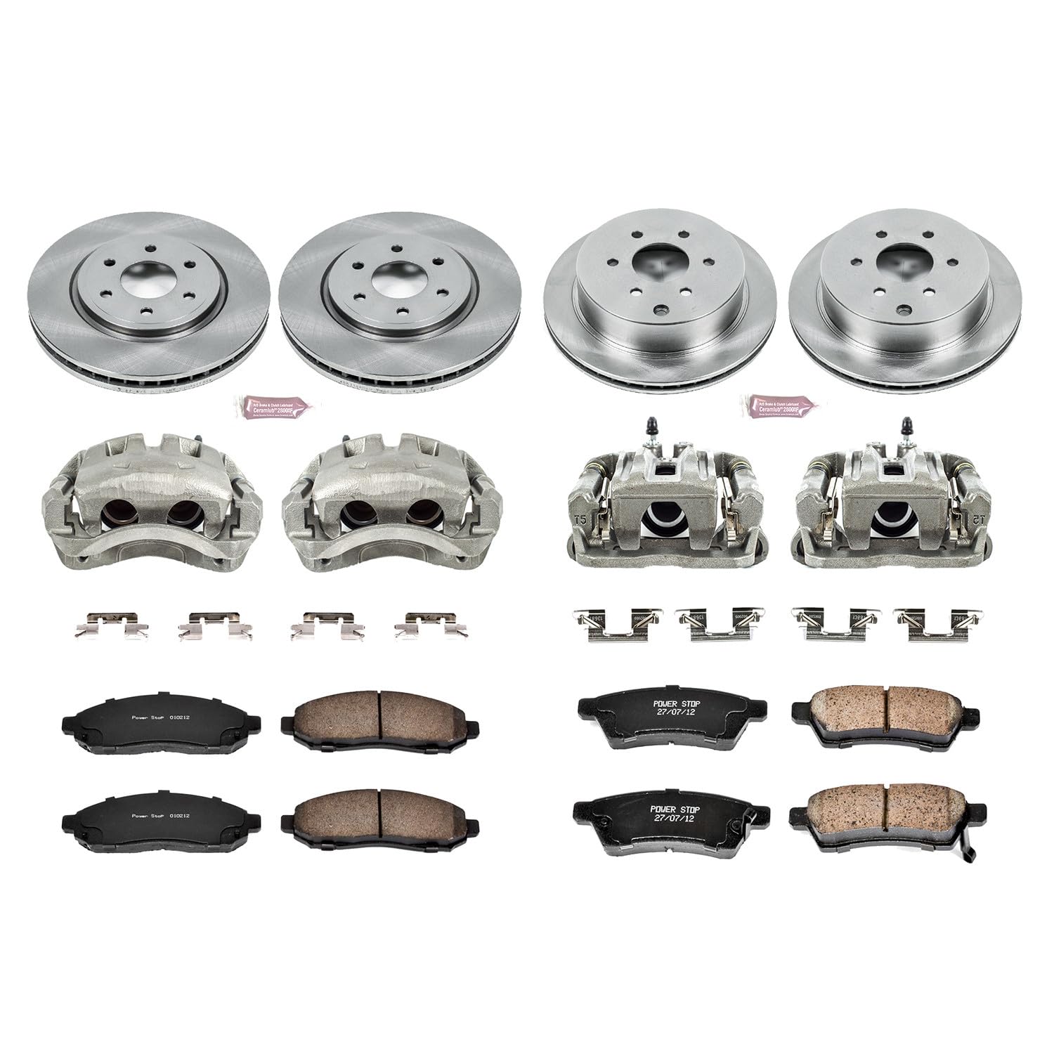 Power Stop Autospecialty KCOE4062 1-Click OE Replacement Brake Kit with Calipers For Nissan Frontier 2005-2015, Nissan Xterra 2005-2015, Suzuki Equator 2009-2012 [Model Specific]
