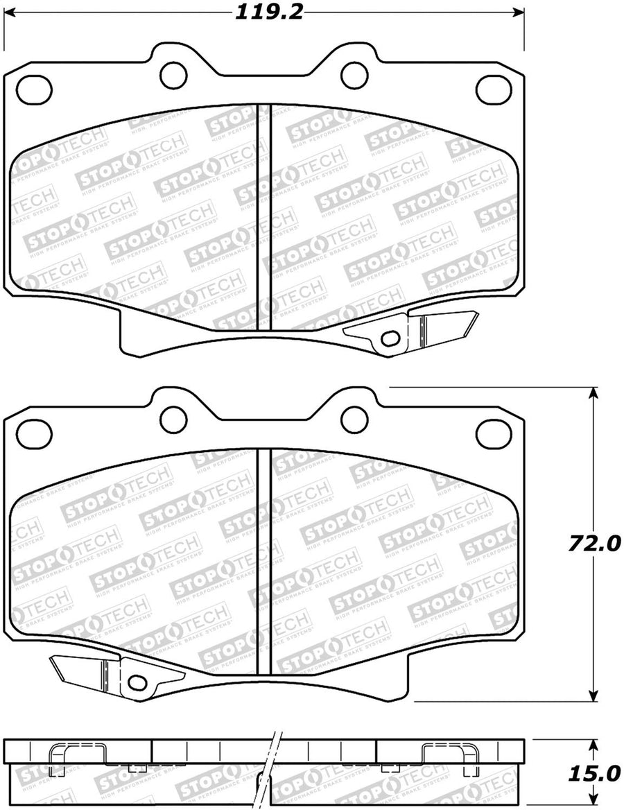 Front StopTech 308.05020 Brake Pads with Shims and Hardware Street