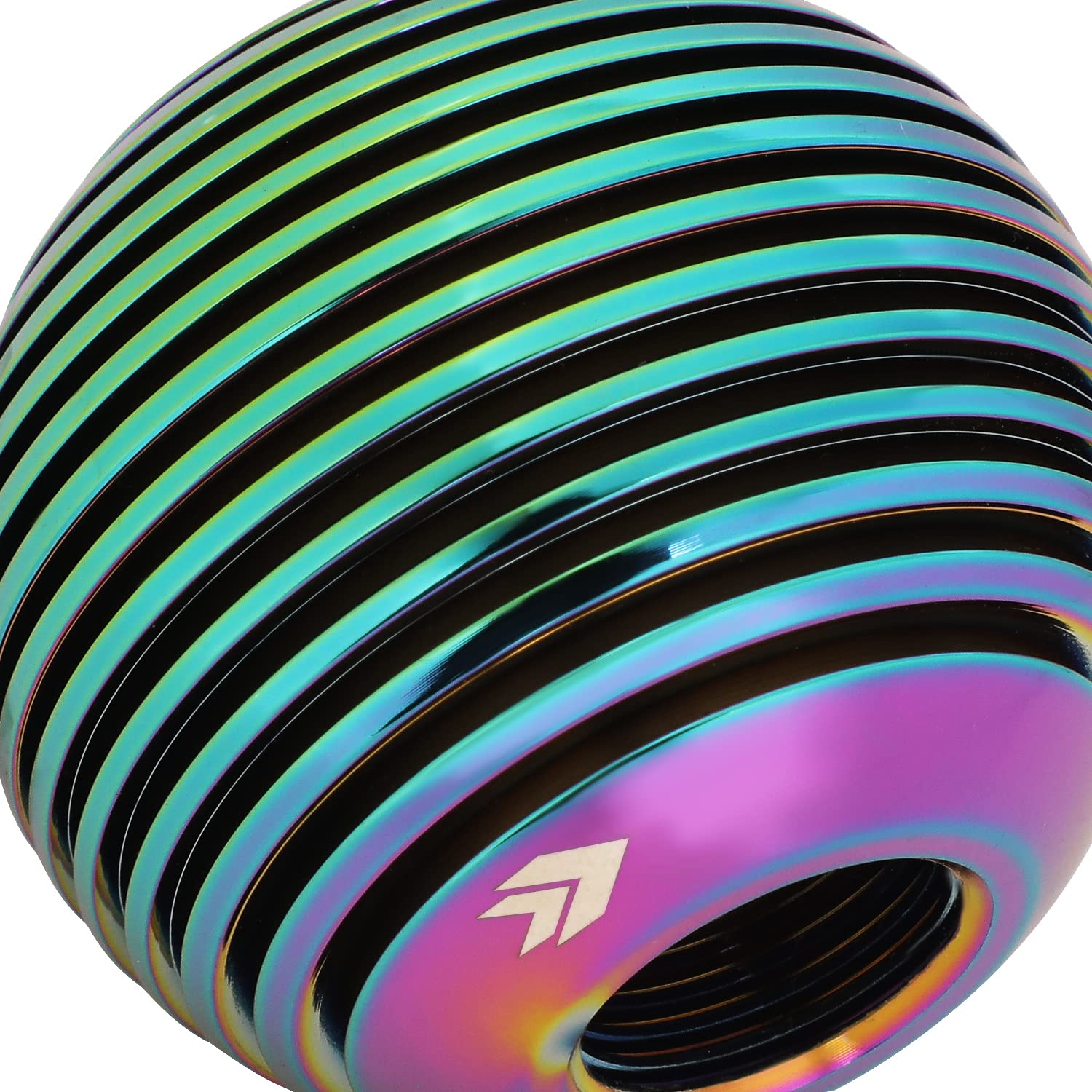 NRG Innovations Universal Aluminum SK-703MC Shift Knob with Thread Adapters, Heat Sink Style Round Ball Shape, Neo Chrome
