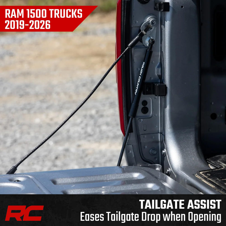 Rough Country Tailgate Assist Driver-Side for Ram 1500 2WD/4WD (2019–2026), Slow-Release Damper