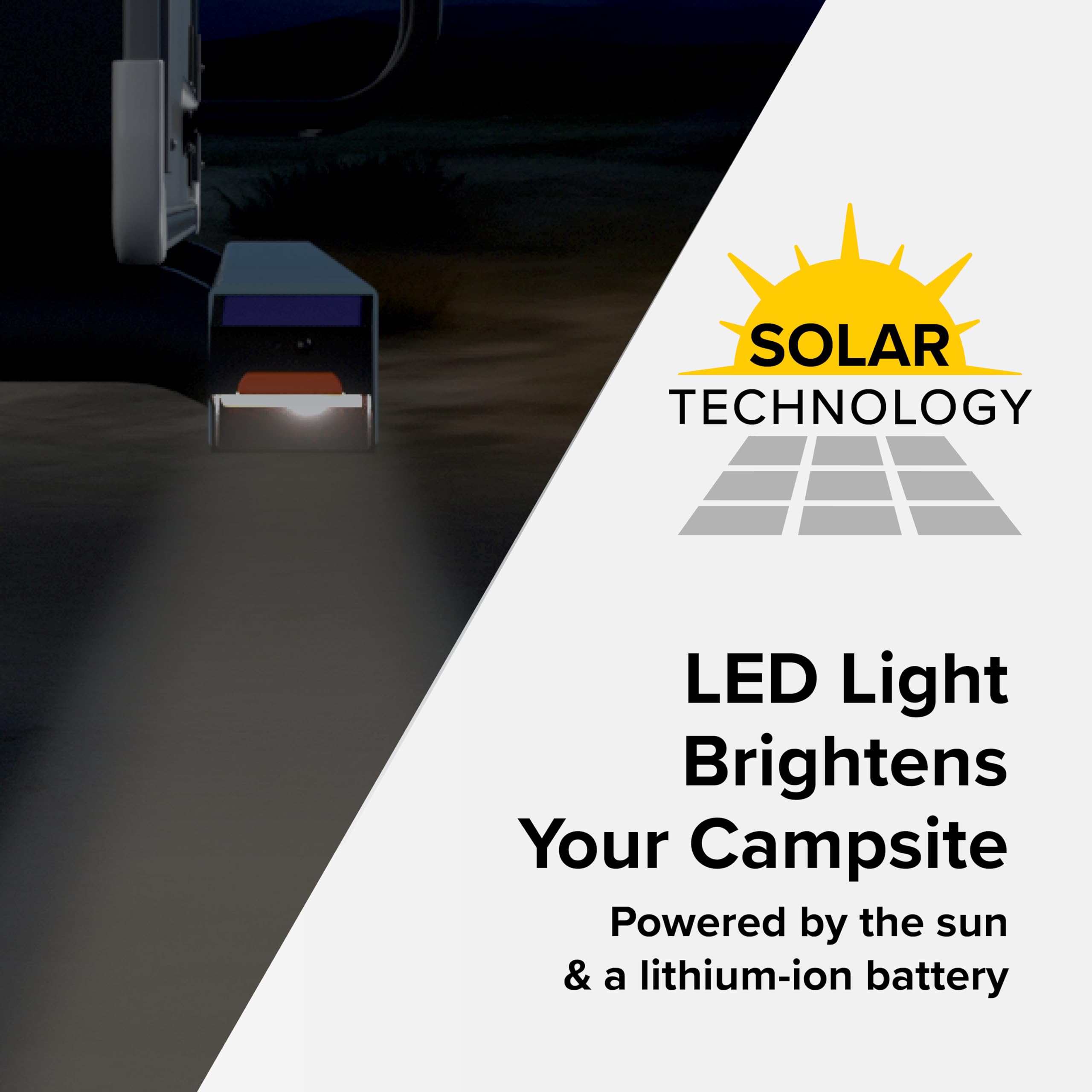 Camco Solar Light RV Bumper Cap — Motion-Activated Lighting – Fits 4" Square RV Bumpers – Helps Keep Bugs Out & Allows for RV Sewer Hose Storage Inside Bumper (40332)