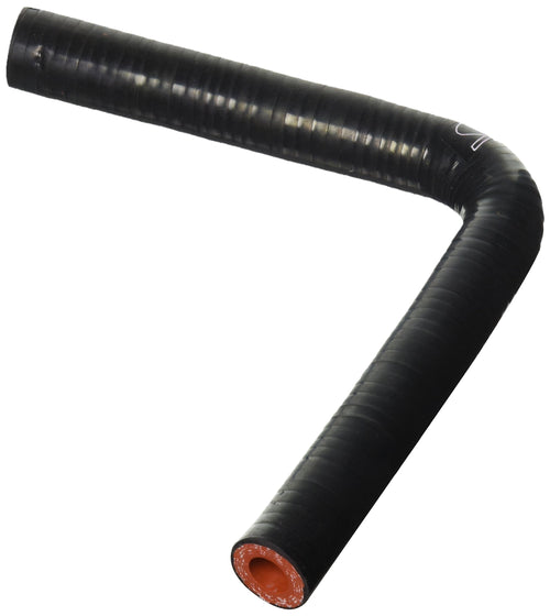 HPS Silicone High Temperature 90 degree HTSEC90-044-BLK 4-ply Reinforced Elbow Coupler Hose, 100 PSI Maximum Pressure, 4" Leg Length on each side, 4/9" ID, Black
