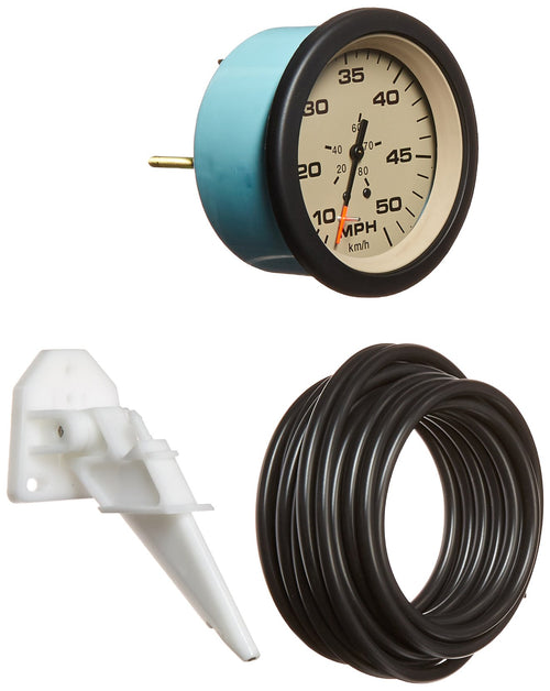 Sierra 61163P Sahara Pitot Type Speedometer Kit 10 to 50 Mph Dial Range Scratch Resistant, 3"