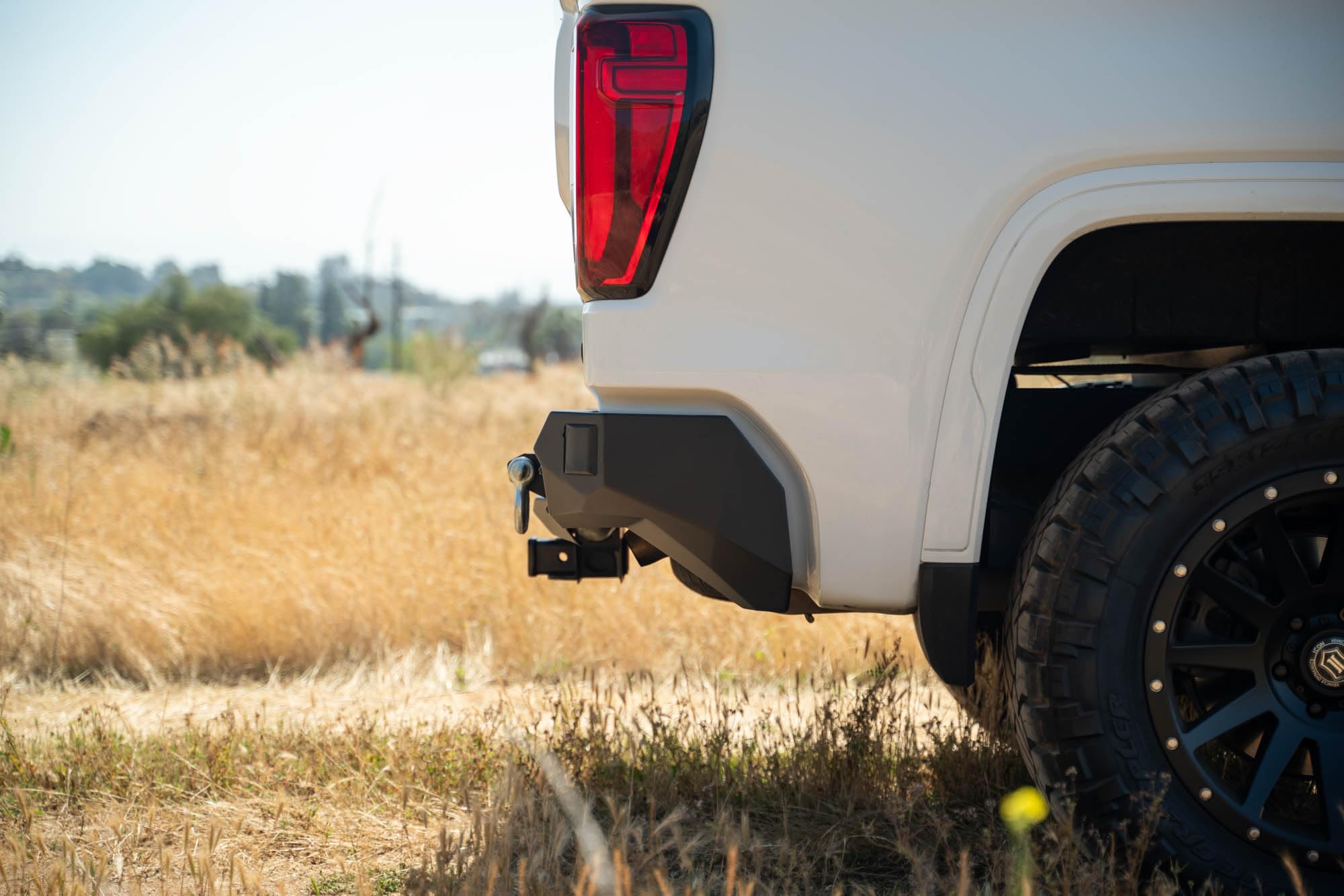 DV8 Offroad Rear Bumper Spec Series Compatible with 2019-2024 GMC Sierra & Chevy Silverado 1500 | Two 3-inch Pod Light Mounts | Integrated D-Ring Mounts | Fully Bolt-On Installation