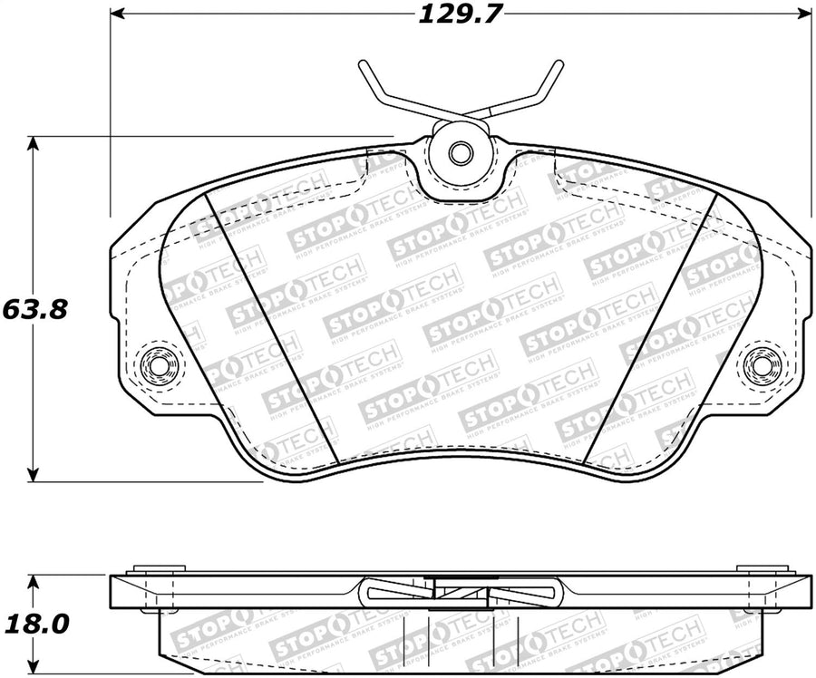 Front StopTech 308.07200 Brake Pads with Shims Street
