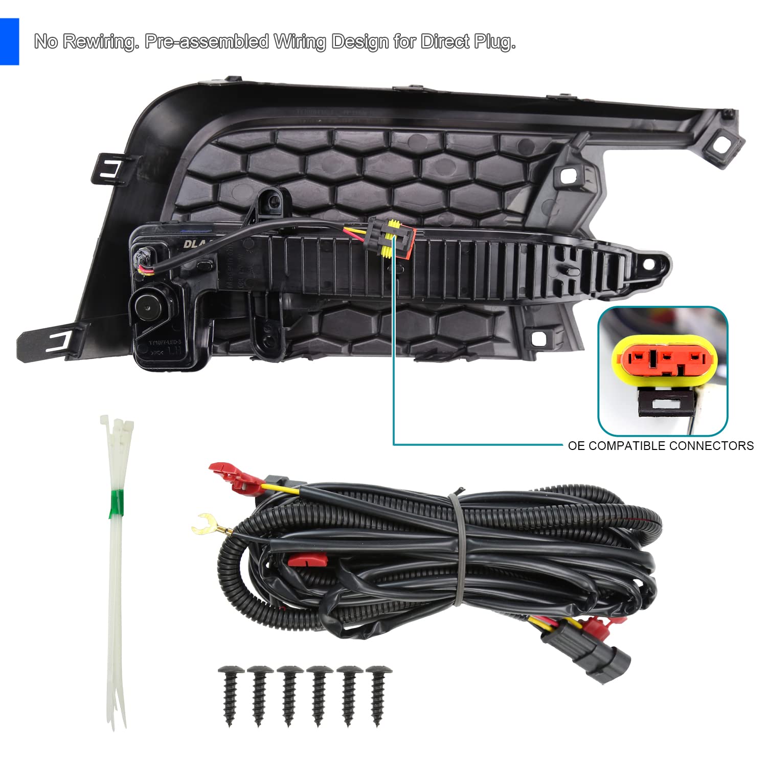 Spec-D Tuning Turning Light and DRL with Bezel Compatible with Toyota Corolla Sedan 2020-2022