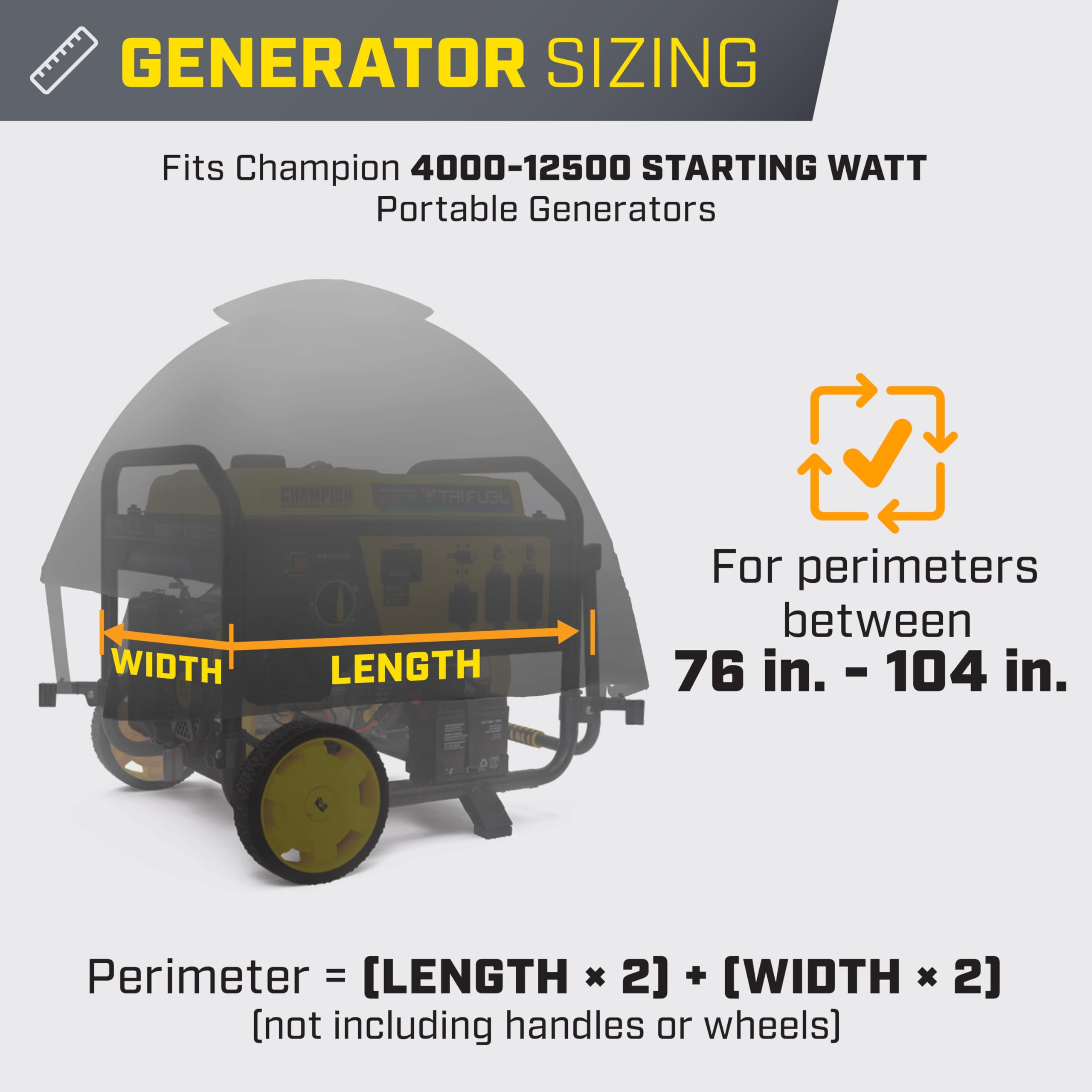 Champion Power Equipment 100376 Severe Weather Storm Shield Portable Generator Cover by GenTent for 4000 to 12,500-Starting Watt Generators