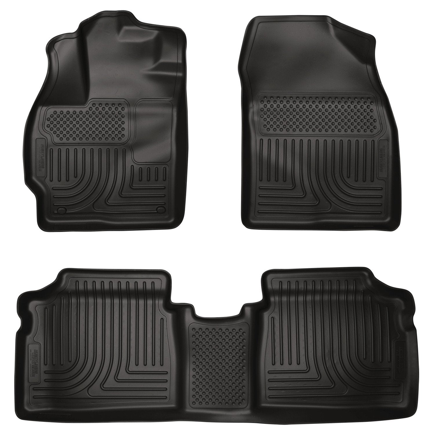 Weatherbeater Husky Liners Floor Mats | Fits 2010-2014 Toyota Prius | Front & 2nd Row, 3-pc Black - 98921