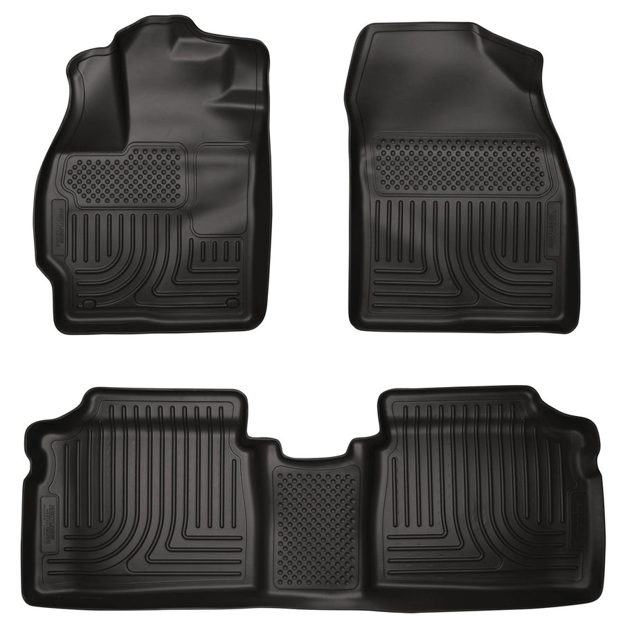 Weatherbeater Husky Liners Floor Mats | Fits 2010-2014 Toyota Prius | Front & 2nd Row, 3-pc Black - 98921