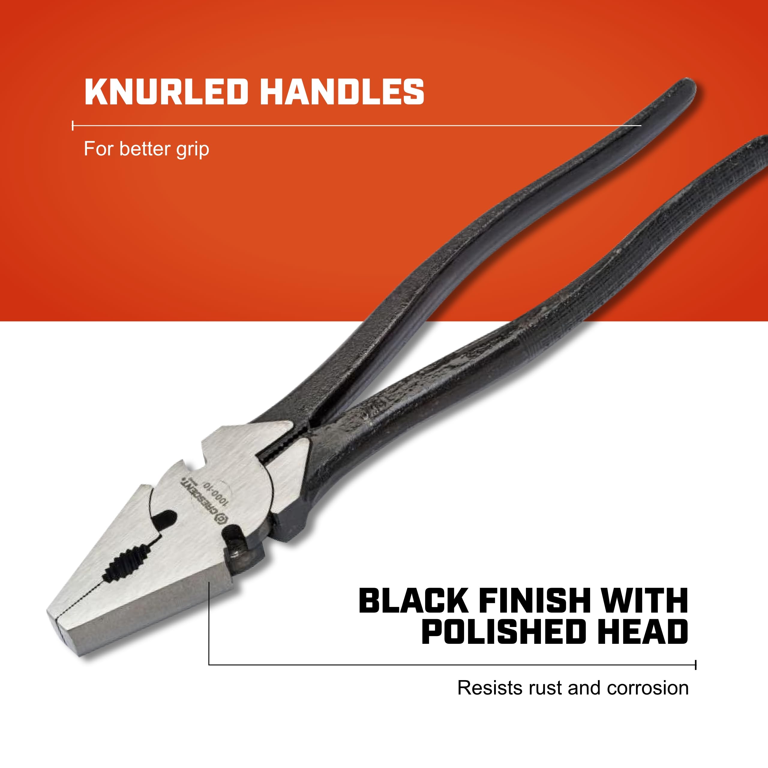 Crescent 10-1/4" Fence Tool Button Pliers - Heavy-Duty Electrician Tools for Fencing, Home Improvements & Repair - 100010VN-05