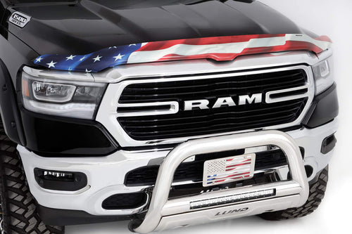 Vigilante Hood Protector w/Flag-No Eagle | Stampede Products Fits 2019 - 2023 Ram 1500 (Excludes Rebel and TRX Models) , Flag w/Out Eagle | 1 pc., 2019-41