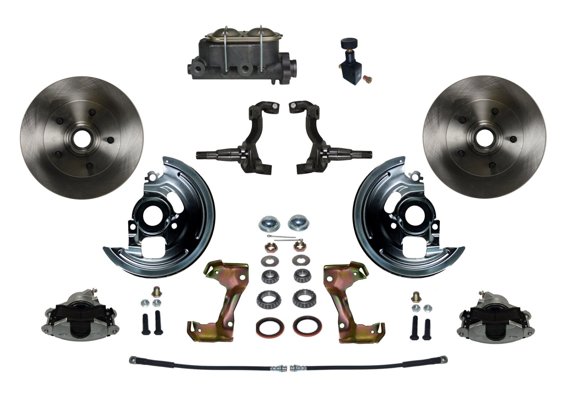BRAKES LEED Manual Front Disc Brake Conversion Kit With Cast Iron M/C Adjustable Proportioning Valve