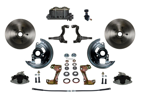 BRAKES LEED Manual Front Disc Brake Conversion Kit With Cast Iron M/C Adjustable Proportioning Valve