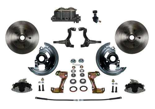 BRAKES LEED Manual Front Disc Brake Conversion Kit With Cast Iron M/C Adjustable Proportioning Valve