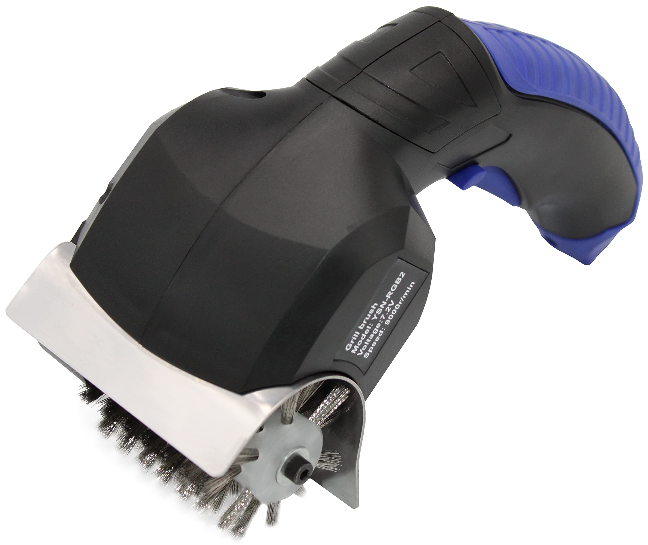 Electric BBQ Grill Brush Flame King Cordless and Rechargeable Stainless Steel Bristles,Black