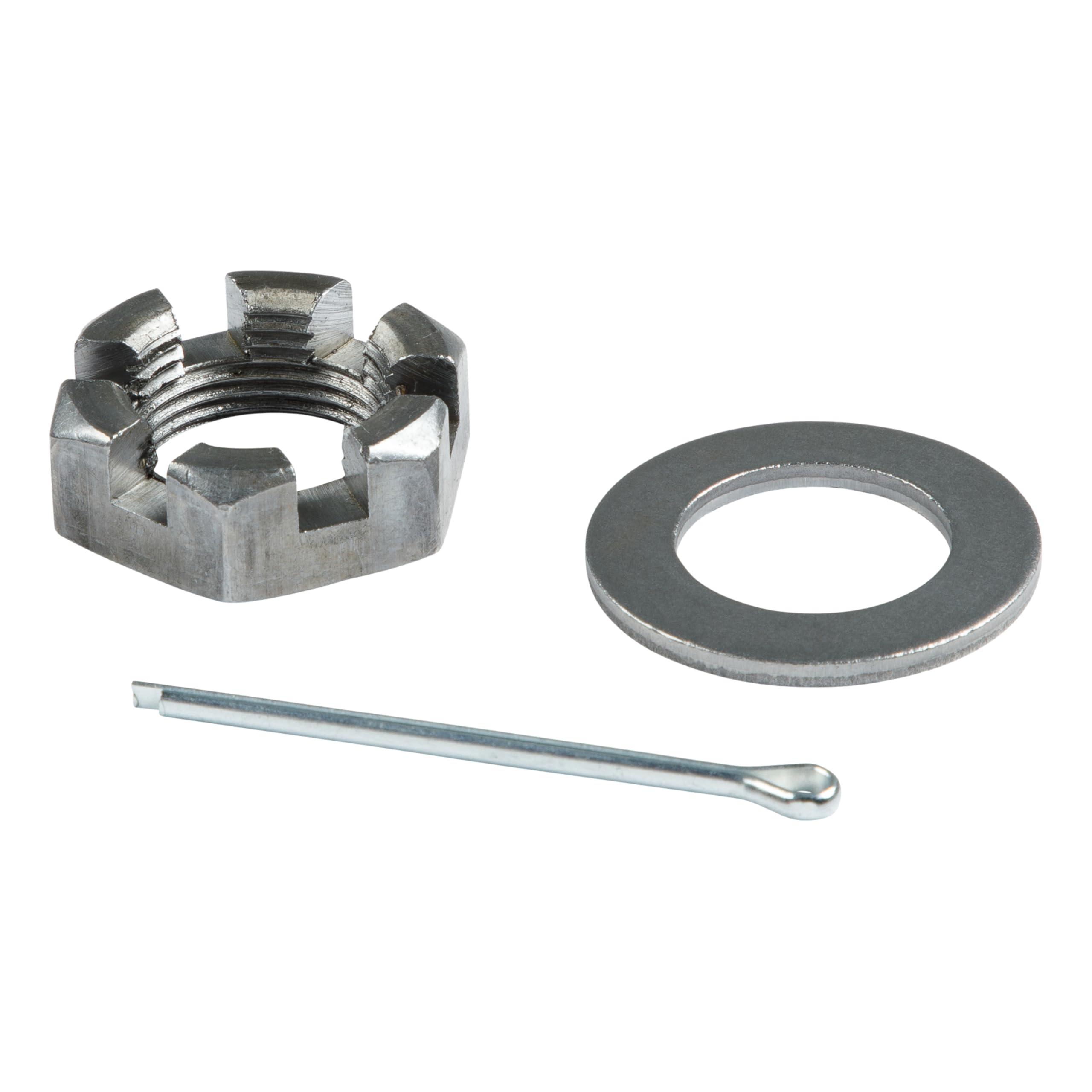 Lippert Spindle Nut Retainer Kit Round for 3,500-8,000-lb. Axle Hubs with 6-Slot Castle Spindle Nut, Round Spindle Washer, 1.75" Cotter Pin - 2023134656