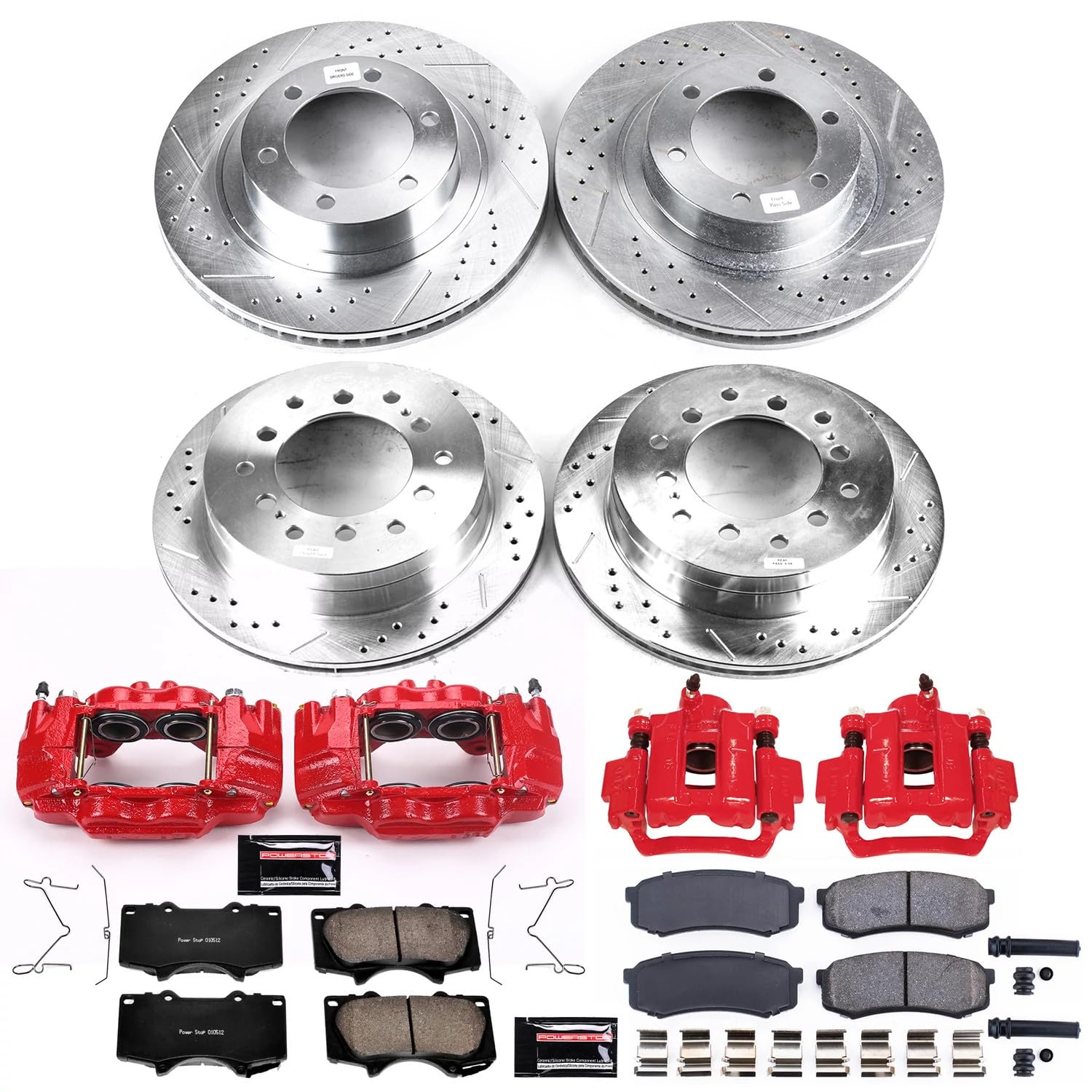 Power Stop Z23 Evolution KC2422A Front and Rear Brake Caliper Kit- Brake Rotors, Brake Pads, Brake Calipers For Lexus GX470 2003-2009 [Model Specific]
