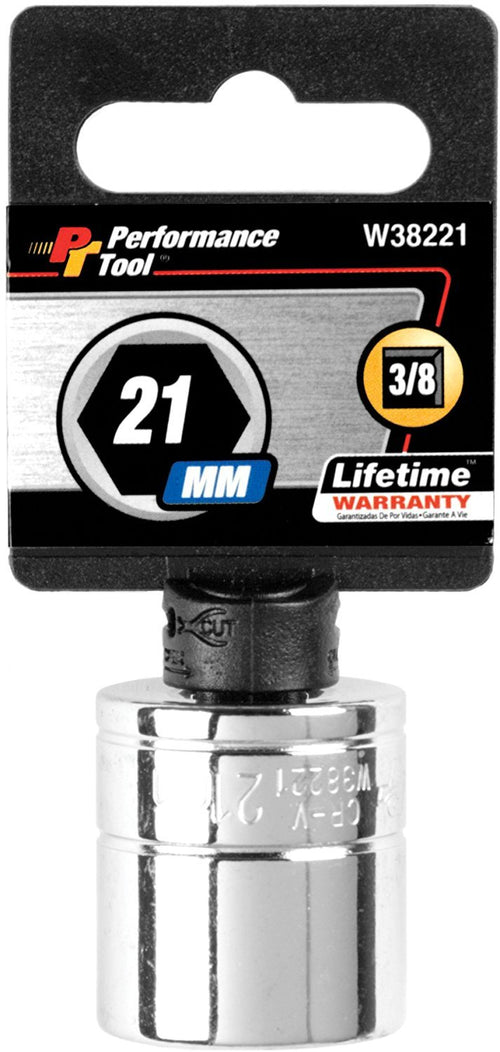 6-Point Socket Performance Tool W38221, 3/8-Inch Drive, 21mm