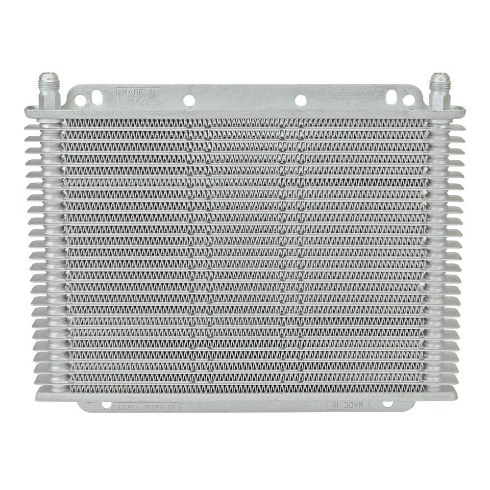 Stacked Plate Transmission Cooler 23-Row (400123), 11 x 7 7/8 x 3/4" with 3/8 inch Barbed Fittings