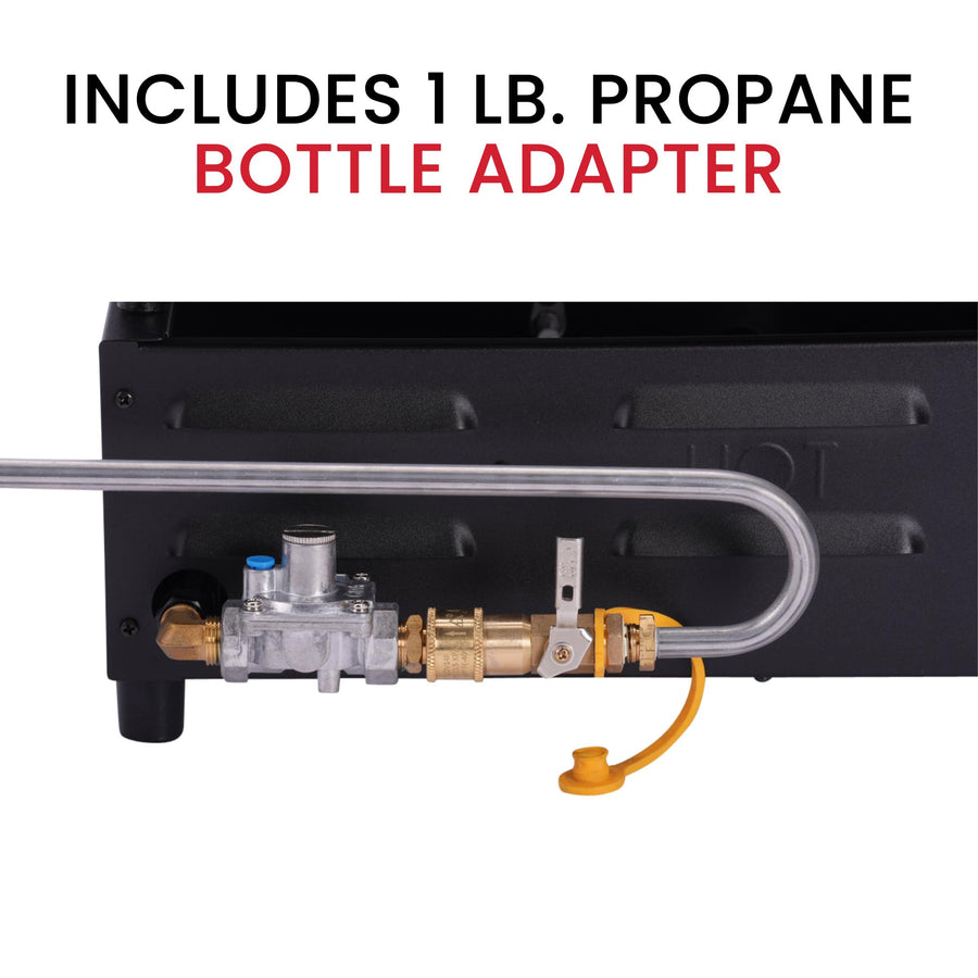 18" Suburban Signature RV Griddle with Quick Connect and 1 lb. Bottle Adapter - Compact Stowable Design, 20% Hotter Than Comparable Units, CSA Certified for RV Outdoor Use (4062A)