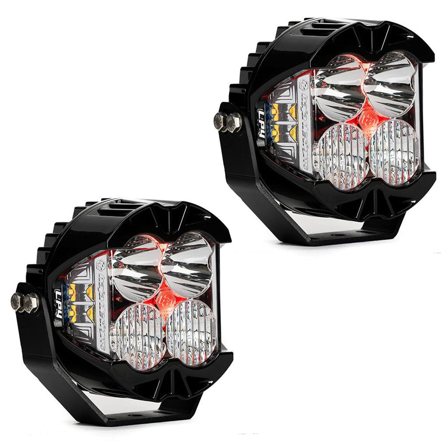 Baja Designs LP4 Pro LED Light Pair with Backlight - 2 Lights, Wiring Harness, Lifetime Protection (Driving/Combo; Red)