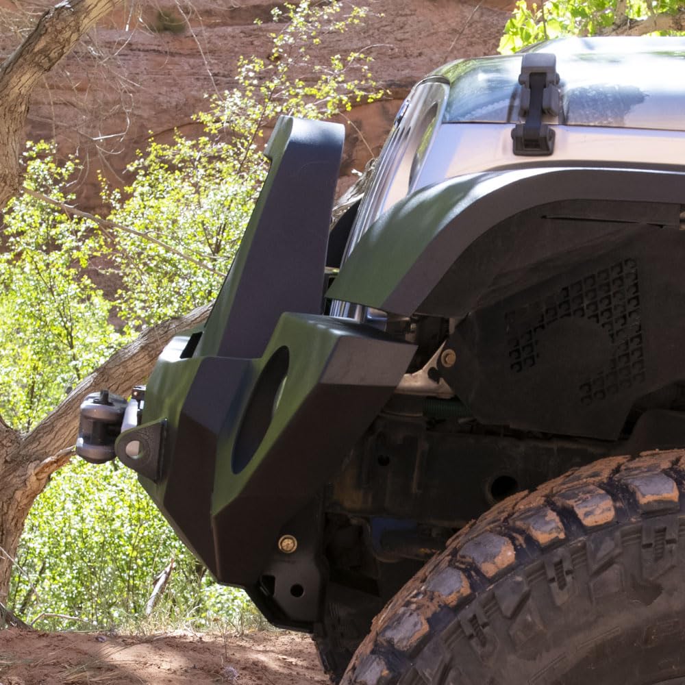 Bull Bar Rock Slide Engineering For Rigid Series Front Bumper Only for Jeep, Black Powdercoat FB-JK-BB