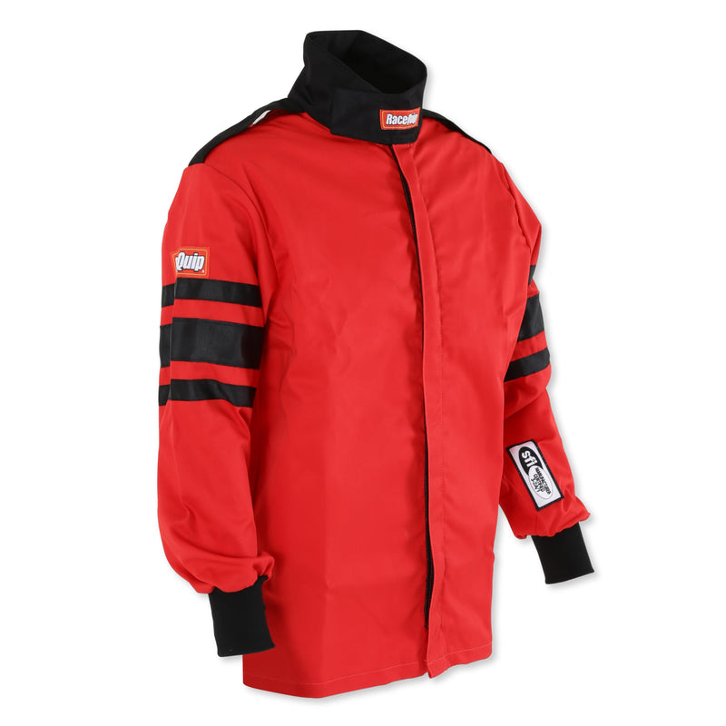 RaceQuip 110 Series Driving Jacket 111013RQP SFI 3.2A/1 Red/Black Stripe Medium