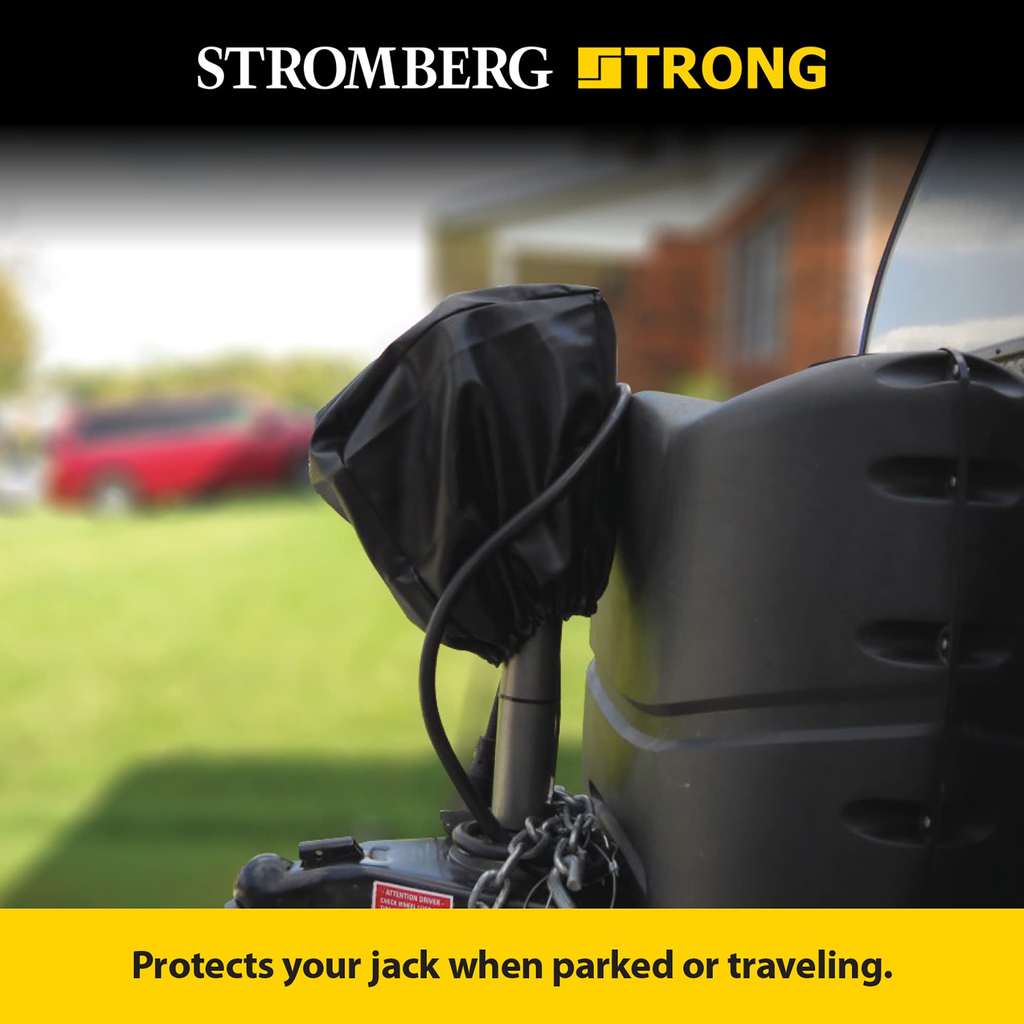 Stromberg Carlson Protective Vinyl JET-01 Jack Head Cover - Weather Resistant with Secure Drawstring Closure, Premium Protection for RV/Trailer Jack Heads - Durable Stitching