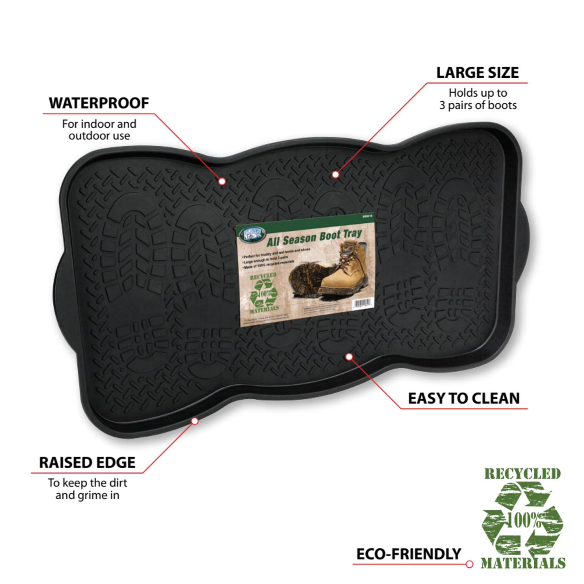 Boot Tray & Mat Performance Tool W89018 for Home and Kitchen, Pets & Gardening, Black