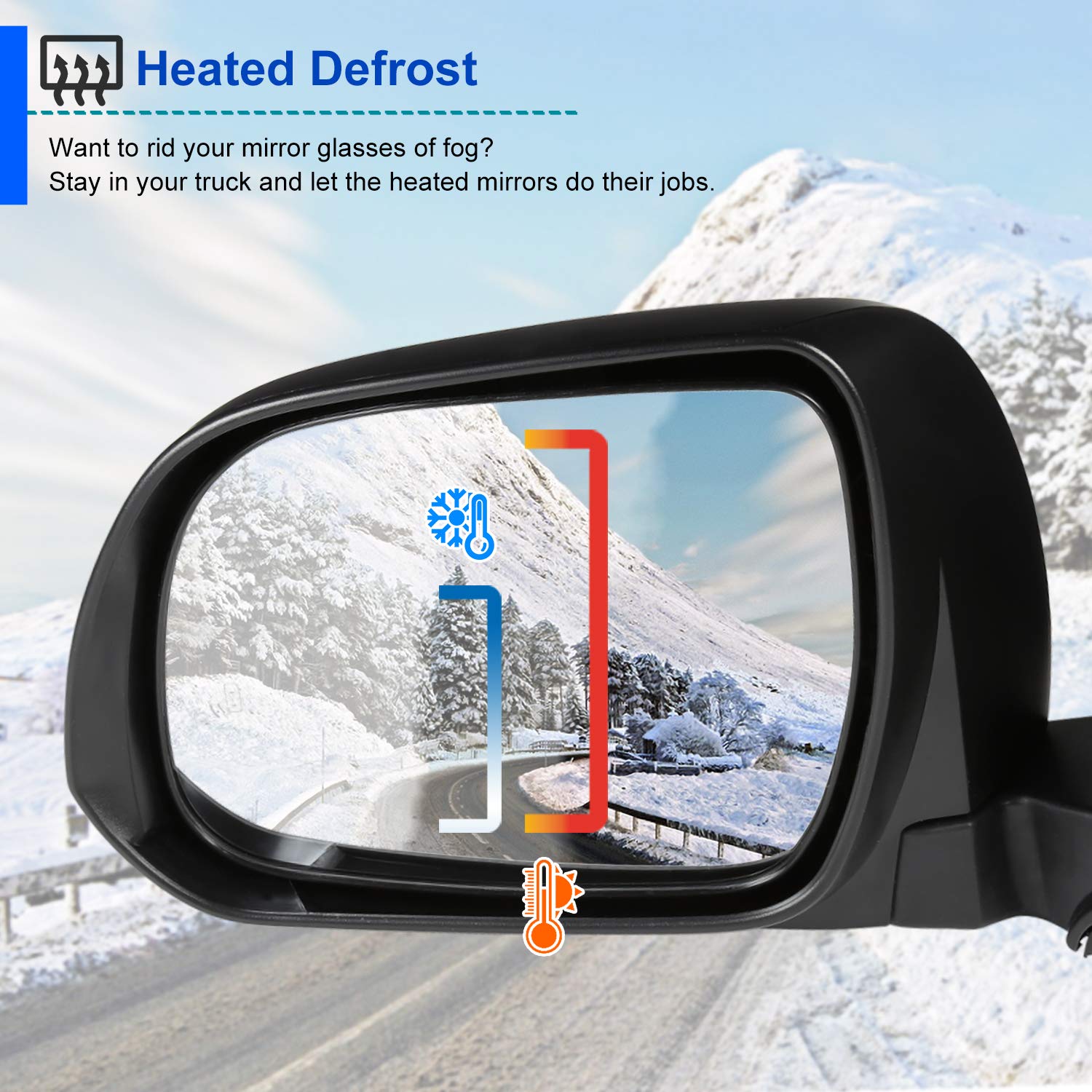 7-Pin Spec-D Tuning Power Heated w/Puddle Lamp Left Driver Side Mirror Compatible with Toyota Highlander 2008-2013