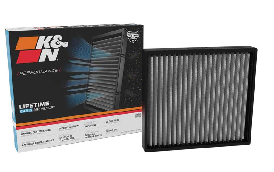 Cabin Air Filter K&N LIFETIME: Premium, Washable, Clean Air for your Cabin: Compatible with 2022-2023 Rivian: R1S, R1T, VF2087