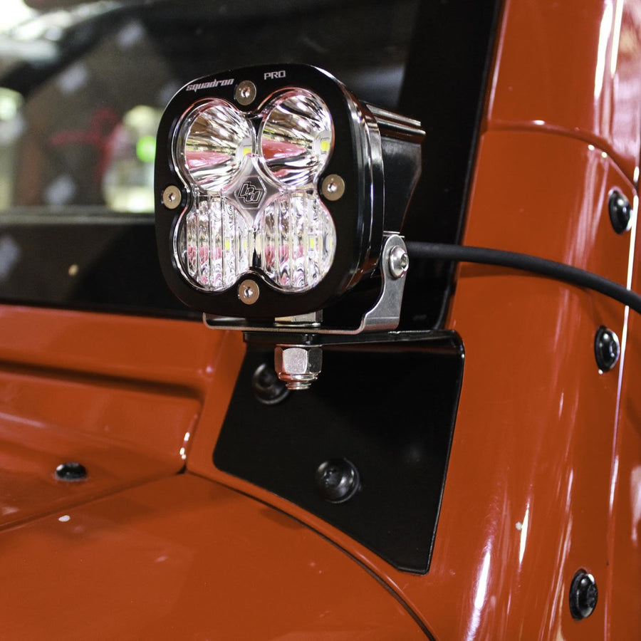 Baja Designs A-Pillar Light Kit XL80 LED for Jeep Wrangler JK 2007-18 (Spot Lens; Clear)