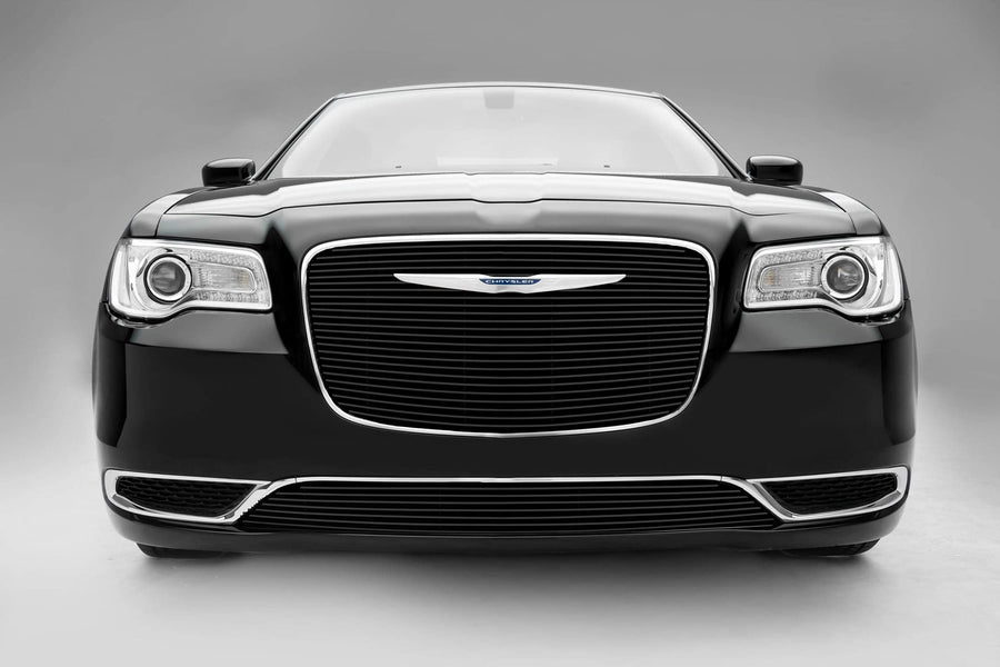 2015-2018 Chrysler 300 T-Rex Grilles Billet Grille, Black, 1 Pc, Overlay - PN #21436B