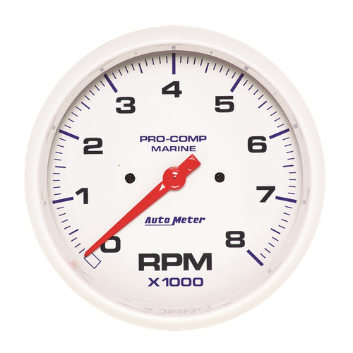 Tachometer, AutoMeter Gauge, 5", 8K RPM, Marine White (200797)
