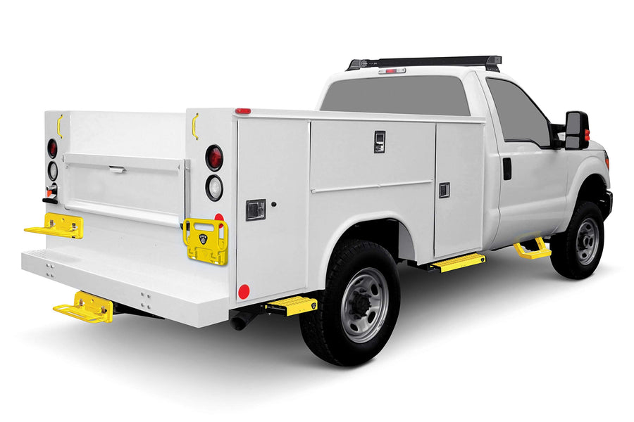 Carr's 501627: 16" Retractable Step - WTS - Xp3 Blk Pwdr Coat/Xp7 Sfty YLW Pwdr Coat Non-Slip Grip S