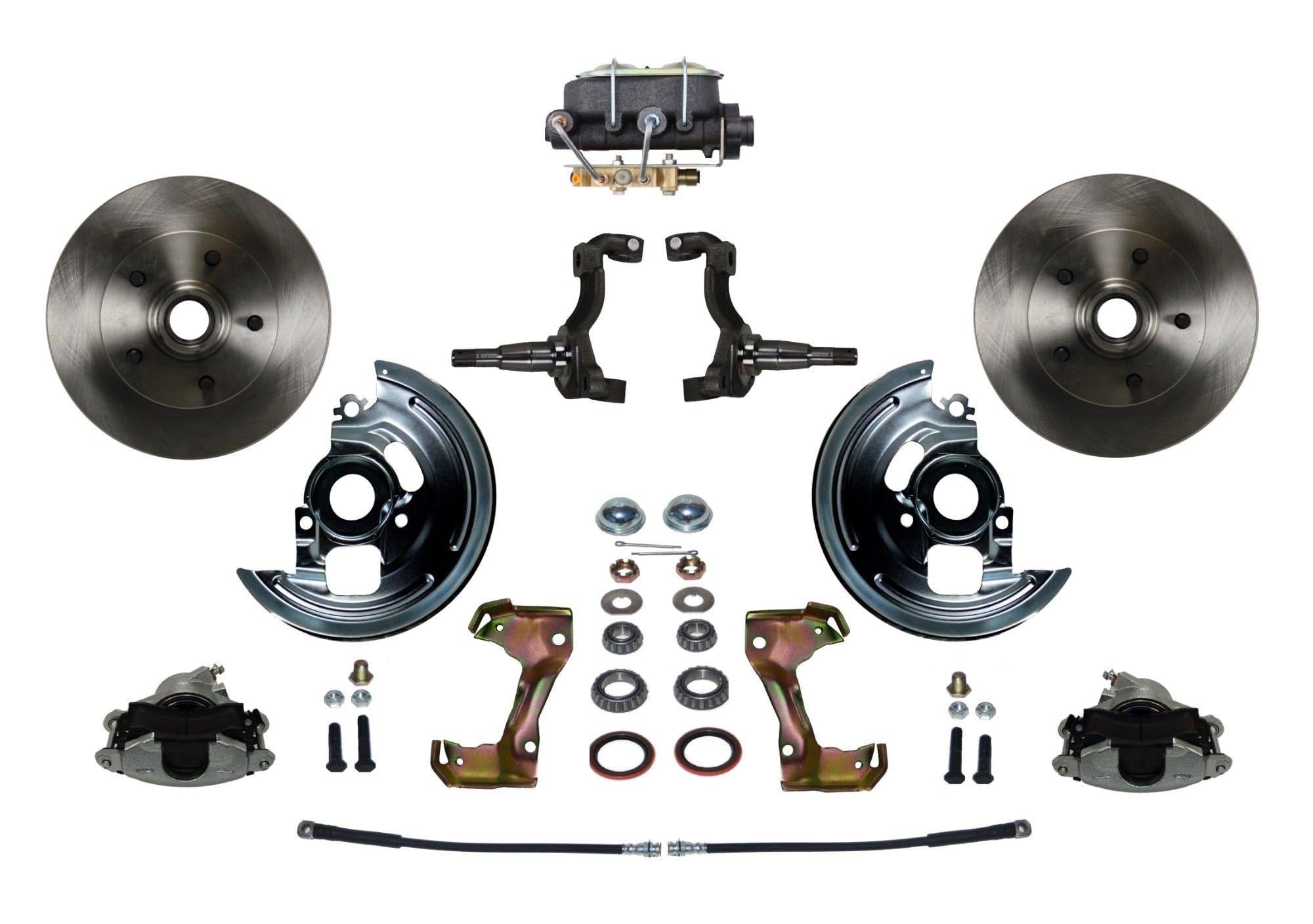 BRAKES LEED Manual Front Disc Brake Conversion Kit With Cast Iron M/C Disc/Drum Bottom Mount