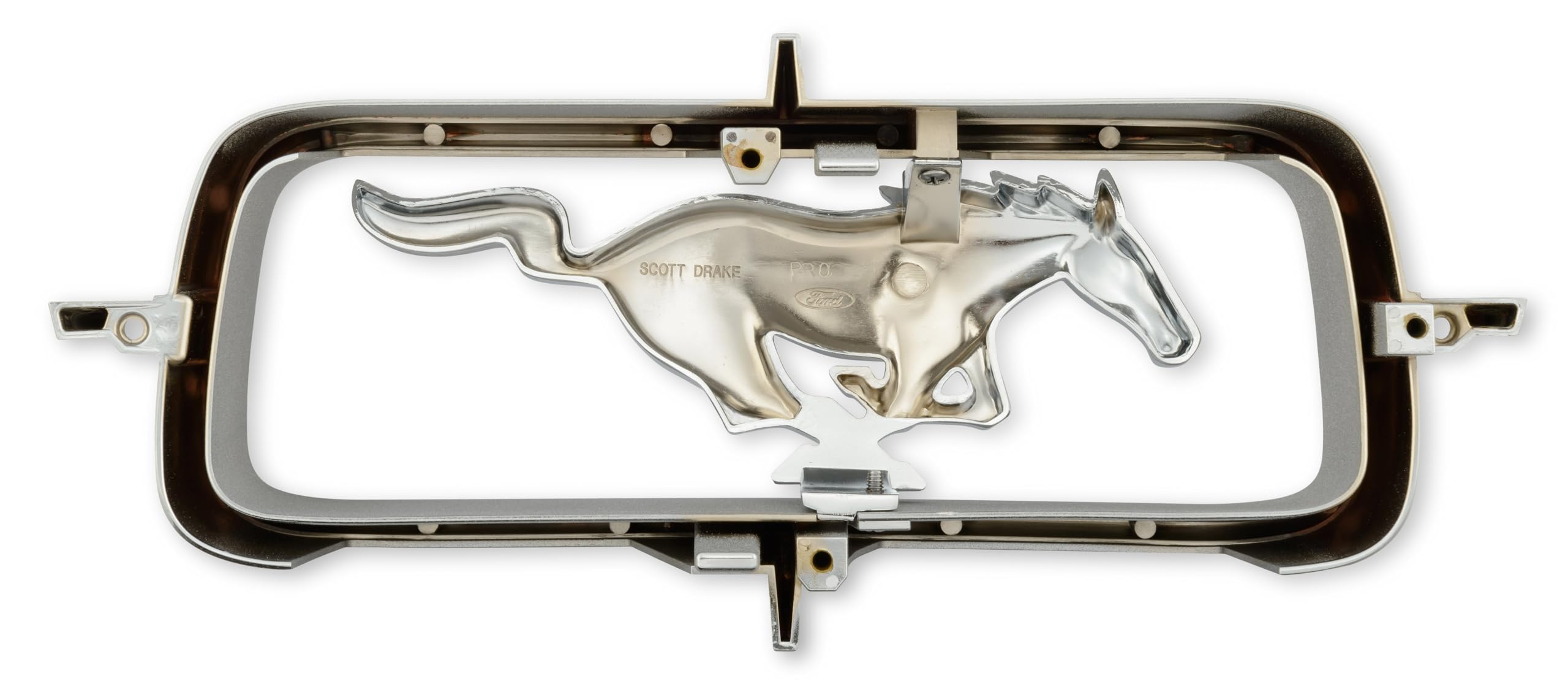 Horse & Corral Scott Drake Grille with Official Ford Running Horse Emblem in Chrome Finish, Compatible with 1967 Ford Mustang, Model C7ZZ-8213-A