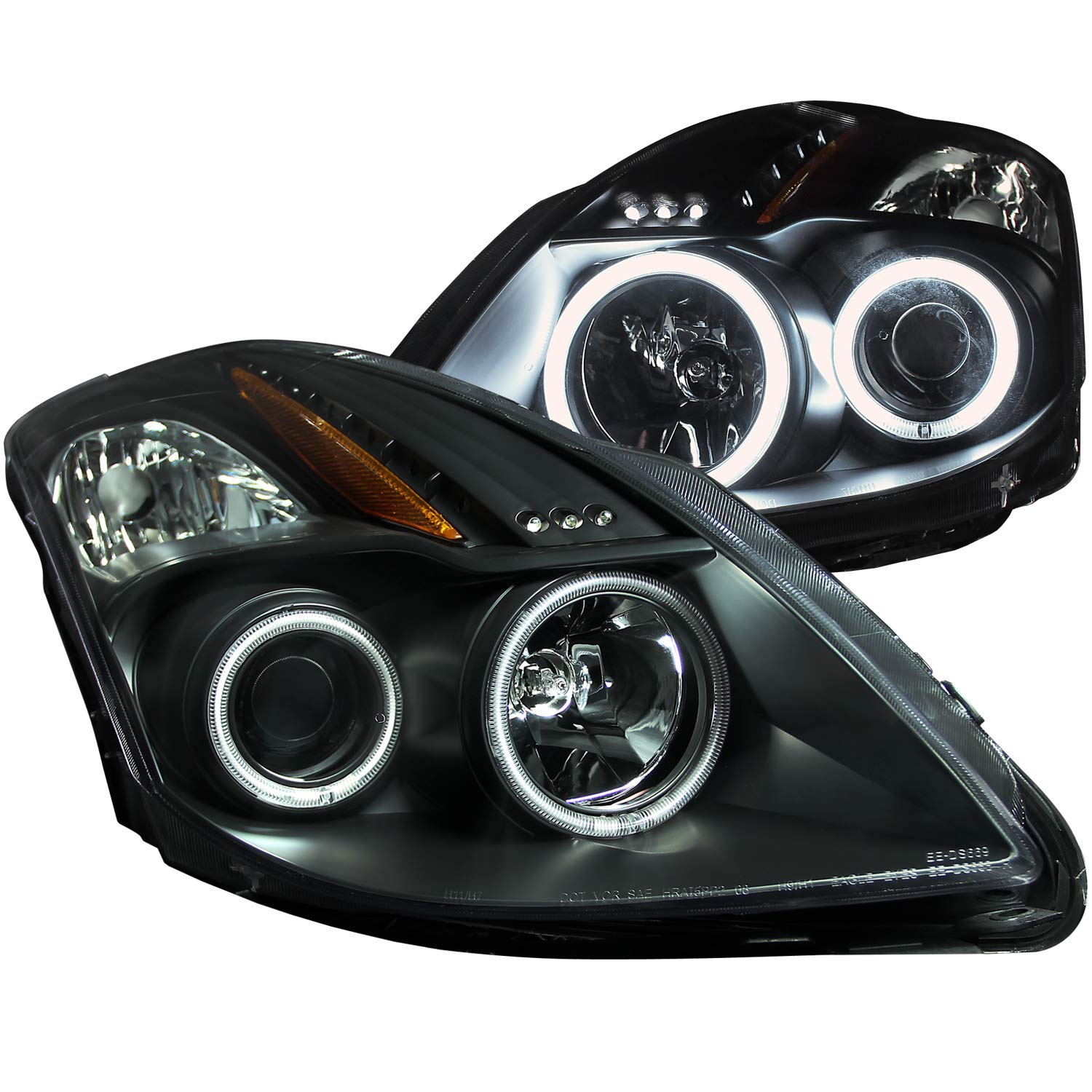 Projector Headlight AnzoUSA 121395 Black/Clear/Amber for Nissan Altima
